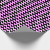 Rosa und schwarze Zigzag Geschenkpapier (Ecke)