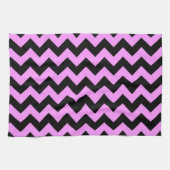 Rosa und schwarze Zigzag Küchentuch (Horizontal)