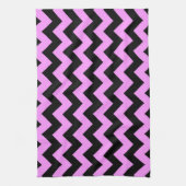 Rosa und schwarze Zigzag Küchentuch (Vertikal)