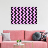 Rosa und schwarze Zigzag Leinwanddruck (Insitu (Wohnzimmer))