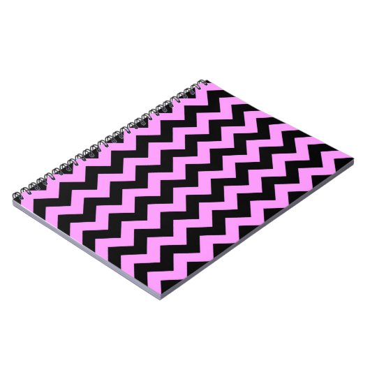 Rosa und schwarze Zigzag Notizblock (Linke Seite)