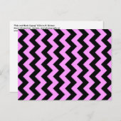 Rosa und schwarze Zigzag Postkarte (Vorne/Hinten)