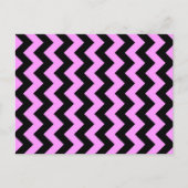 Rosa und schwarze Zigzag Postkarte (Vorderseite)