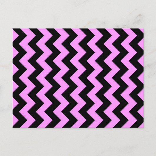 Rosa und schwarze Zigzag Postkarte (Vorderseite)