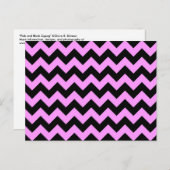 Rosa und schwarze Zigzag Postkarte (Vorne/Hinten)