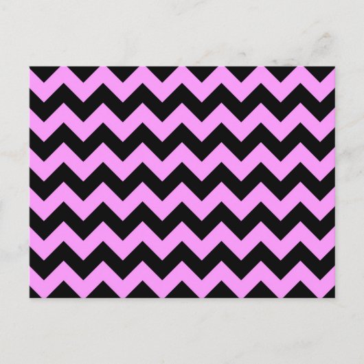Rosa und schwarze Zigzag Postkarte (Vorderseite)