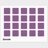 Rosa und schwarze Zigzag Quadratischer Aufkleber (Blatt)