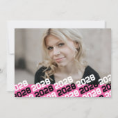 Rosa und schwarzer Abschluss 2 Foto Einladung (Rückseite)
