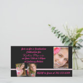 Rosa und schwarzer Abschluss laden ein (Stehend Vorderseite)