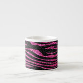 Rosa und schwarzer bling Zebra-Druck Espressotasse (Vorderseite)
