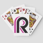 Rosa und schwarzer Buchstabe R Spielkarten (Rückseite)