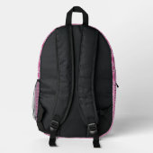 Rosa und schwarzer Damast Bedruckter Rucksack (Rückseite)