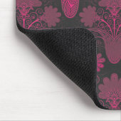 Rosa und schwarzer Damast Mousepad (Ecke)
