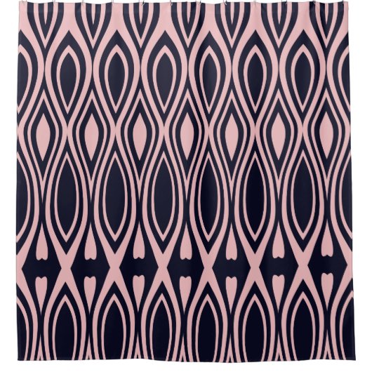 Rosa und schwarzer Duschvorhang (Vorderseite)