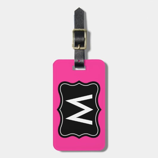 Rosa und schwarzer Gepäckanhänger | (Vorderseite vertikal)
