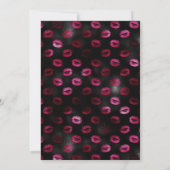 Rosa und schwarzer Glitzer Lips Muster 16 . Geburt Einladung (Rückseite)