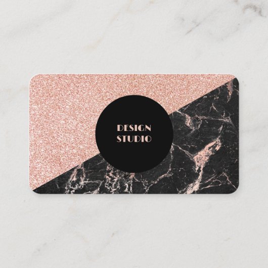 Rosa und schwarzer Glitzer Visitenkarte (Rückseite)