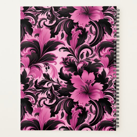 Rosa und schwarzer Hibiskus Planer (Rückseite)