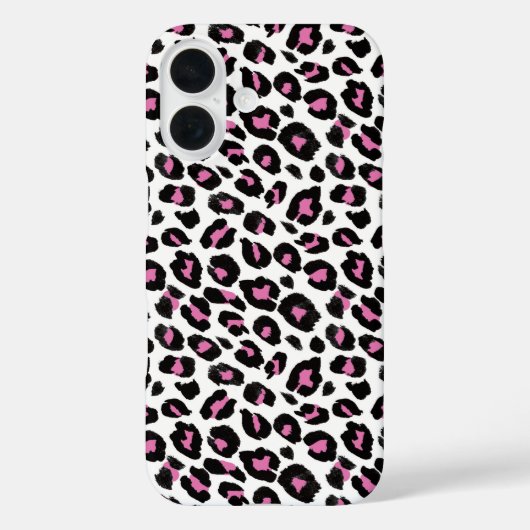 Rosa und schwarzer Leopard Case-Mate iPhone Hülle (Rückseite)