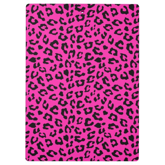 Rosa und schwarzer Leopard-Druck Klemmbrett (Rückseite)