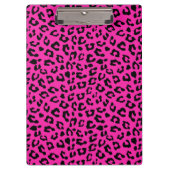 Rosa und schwarzer Leopard-Druck Klemmbrett (Vorderseite)