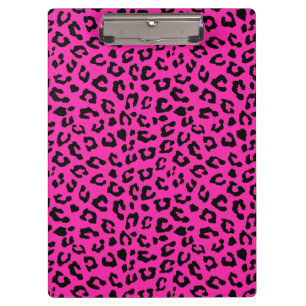 Rosa und schwarzer Leopard-Druck Klemmbrett