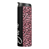 Rosa und schwarzer Leopard Druckbachelorette Thermosbecher (Nach rechts gedreht)