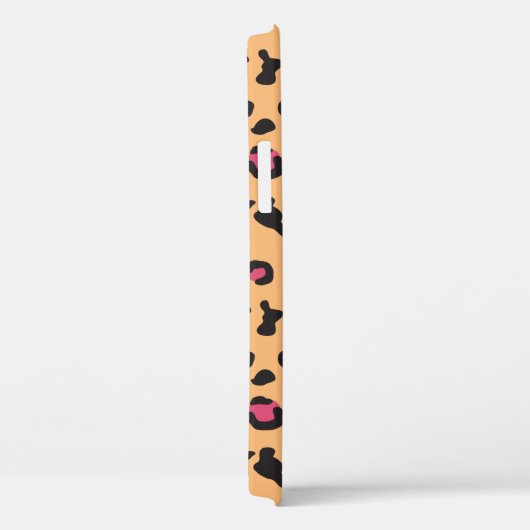 Rosa und schwarzer Leopard drucken Monogramm Case-Mate iPhone Hülle (Rückseite / Rechts)