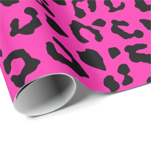 Rosa und schwarzer Leopard Geschenkpapier (Rolleneckpunkt)