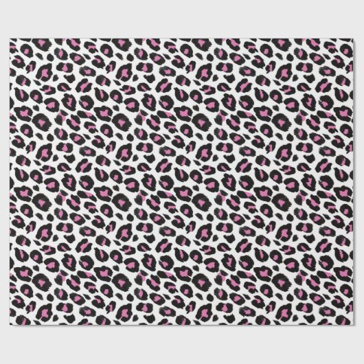 Rosa und schwarzer Leopard Geschenkpapier (Flach)