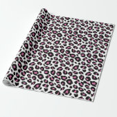 Rosa und schwarzer Leopard Geschenkpapier (Ungerollt)