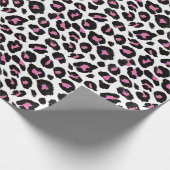 Rosa und schwarzer Leopard Geschenkpapier (Ecke)