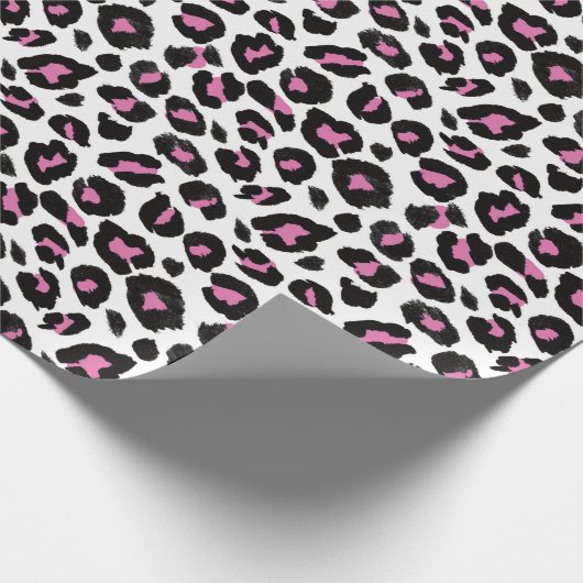 Rosa und schwarzer Leopard Geschenkpapier (Ecke)