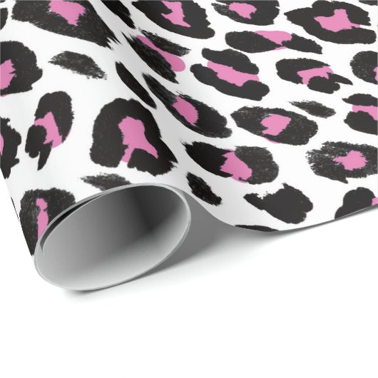 Rosa und schwarzer Leopard Geschenkpapier (Rolleneckpunkt)