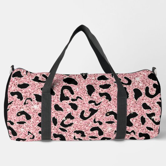 Rosa und schwarzer Leopard mit stilvollen Seitenin Duffle Bag (Vorderseite)