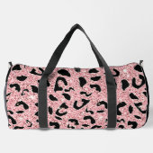 Rosa und schwarzer Leopard mit stilvollen Seitenin Duffle Bag (Rückseite)