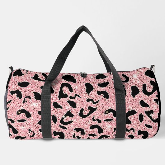 Rosa und schwarzer Leopard mit stilvollen Seitenin Duffle Bag (Rückseite)