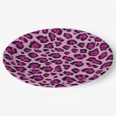 Rosa und schwarzer Leopard Pappteller (Schrägansicht)