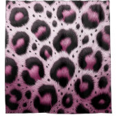 Rosa und schwarzer Leopard Pelztierdruckpunkte Duschvorhang (Vorderseite)