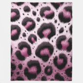 Rosa und schwarzer Leopard Pelztierdruckpunkte Fleecedecke (Vorderseite)