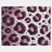 Rosa und schwarzer Leopard Pelztierdruckpunkte Fleecedecke (Vorderseite (Horizontal))