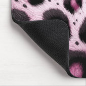 Rosa und schwarzer Leopard Pelztierdruckpunkte Mousepad (Ecke)