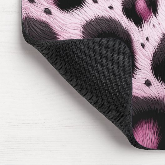 Rosa und schwarzer Leopard Pelztierdruckpunkte Mousepad (Ecke)