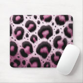 Rosa und schwarzer Leopard Pelztierdruckpunkte Mousepad (Mit Mouse)