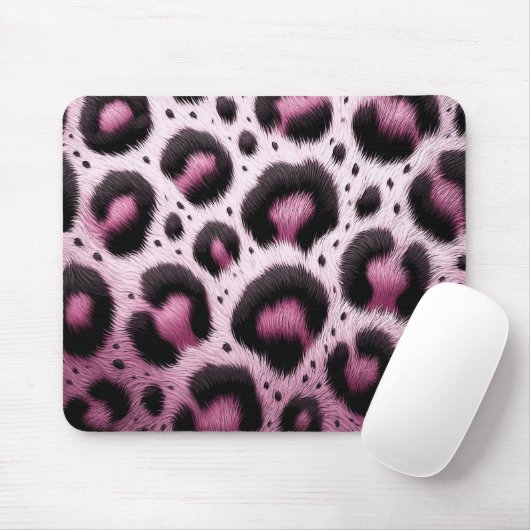 Rosa und schwarzer Leopard Pelztierdruckpunkte Mousepad (Mit Mouse)