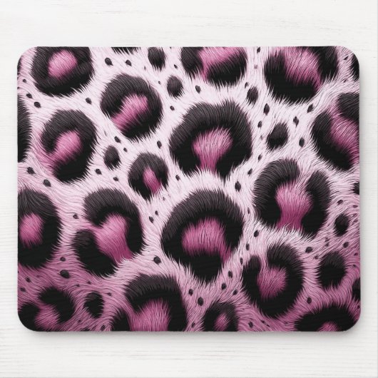 Rosa und schwarzer Leopard Pelztierdruckpunkte Mousepad (Vorne)