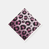 Rosa und schwarzer Leopard Pelztierdruckpunkte Serviette (Ecke)