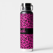 Rosa und schwarzer Leopard Personalisiert Trinkflasche (Rückseite)