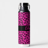 Rosa und schwarzer Leopard Personalisiert Trinkflasche (Vorne)