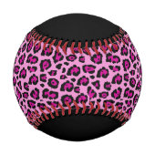 Rosa und schwarzer Leopardendruck mit Namen Baseball (Rückseite)